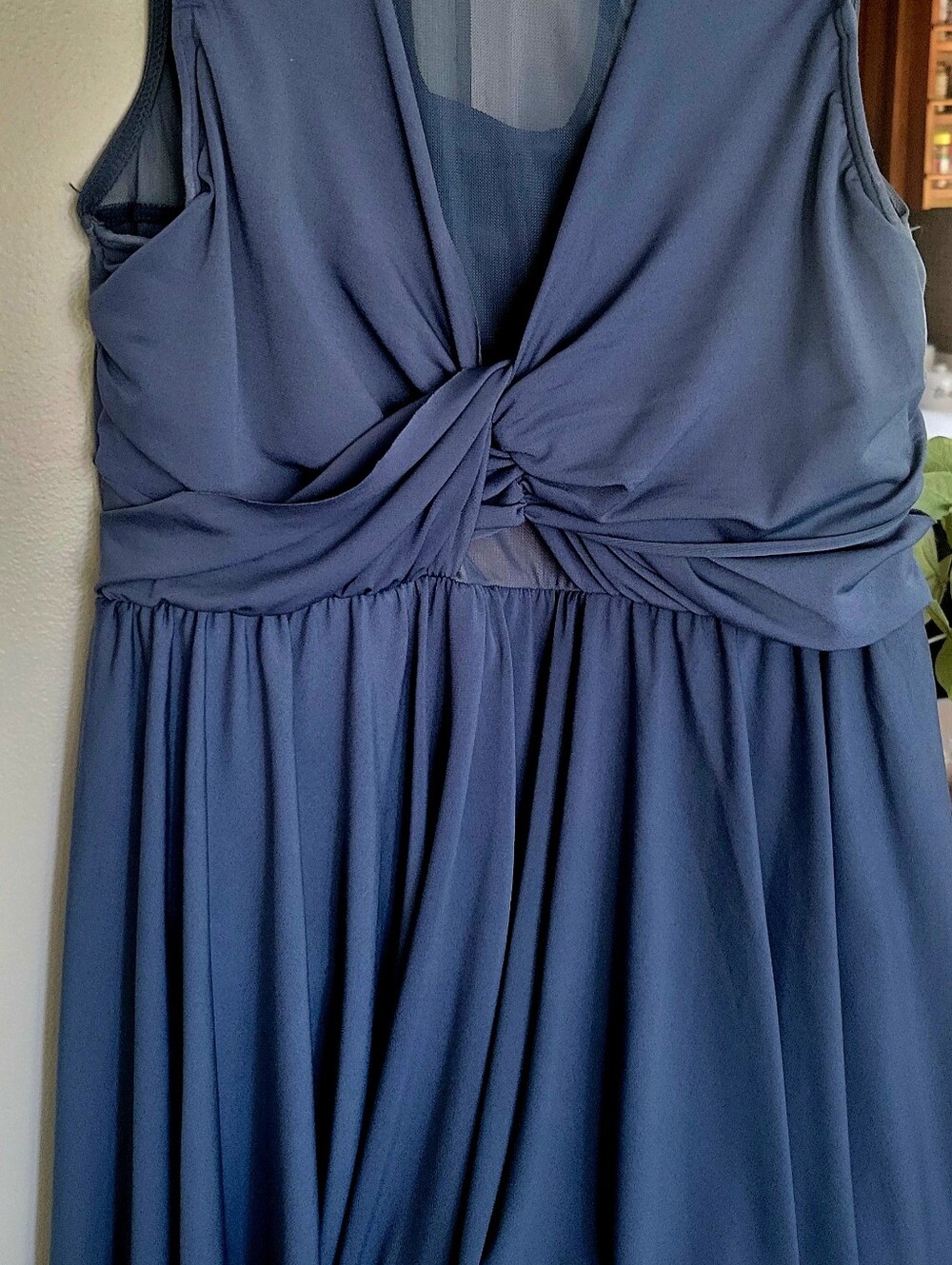 Unique Green Colored Costume With Twist-Front And Flowy Skirt